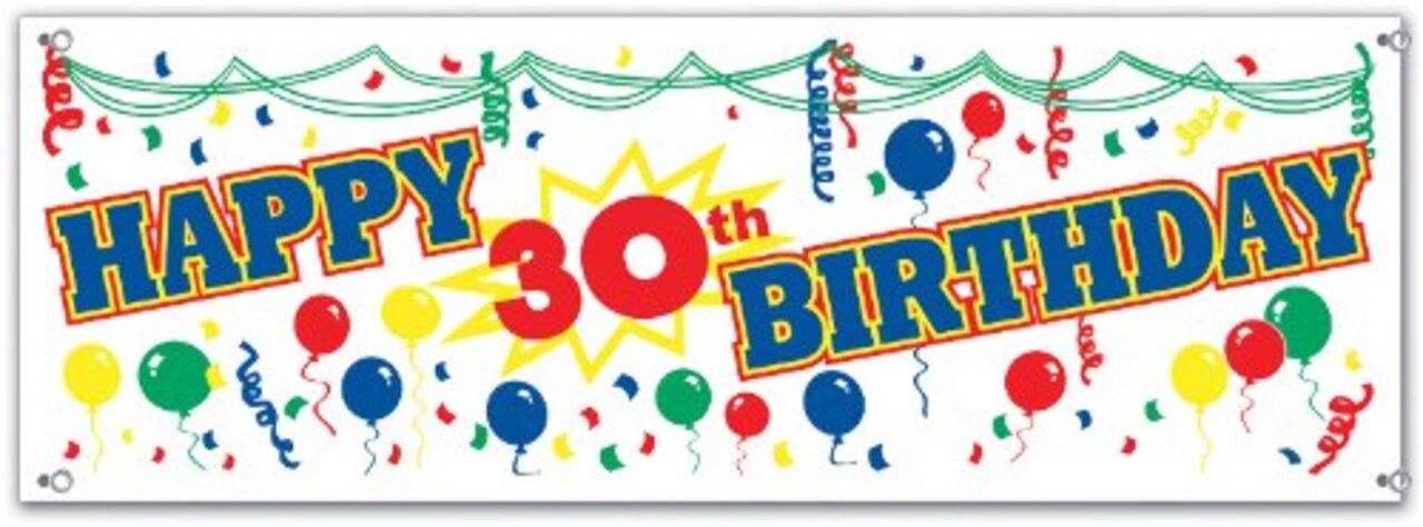 Happy  30th  Birthday Sign Banner (Pack of 12)
